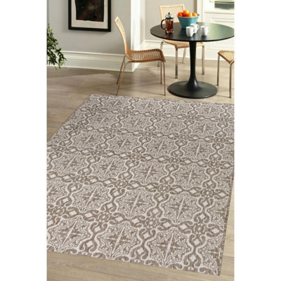 Melrose Eden Victorian Natural Large Indoor Outdoor Area Rug 3mm Pile Height - 160/230Cm - image 1