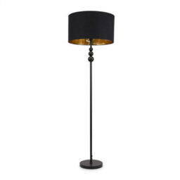Valuelights Marissa Matte Black Stacked Ball Floor Lamp With Black/gold Shade - Led Bulb Included - thumbnail 2