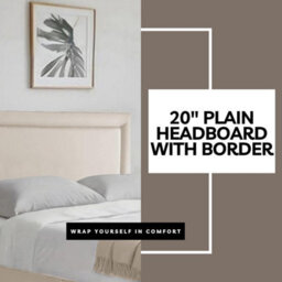 Cream Plush 4Ft6 Double Bed With Matttress  2 Storage Drawers And 20 Inch Plain Borderd Headboard - thumbnail 3