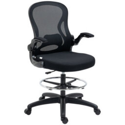 Vinsetto Draughtsman Chair Mesh Chair W/ Adjustable Footrest Ring, Black - thumbnail 2