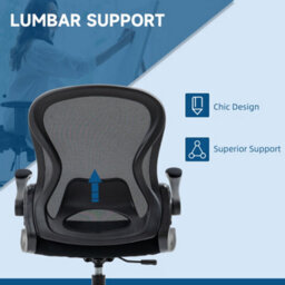 Vinsetto Draughtsman Chair Mesh Chair W/ Adjustable Footrest Ring, Black - thumbnail 6