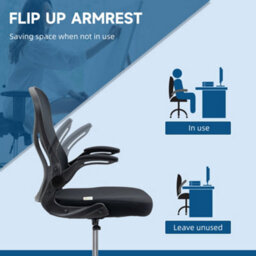 Vinsetto Draughtsman Chair Mesh Chair W/ Adjustable Footrest Ring, Black - thumbnail 7