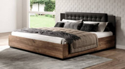Arte Luxurious Storage: Sigma 32 Ottoman Bed Eu Super King W1860mm X H900mm X D2050mm In Oak Flagstaff & Black - thumbnail 3