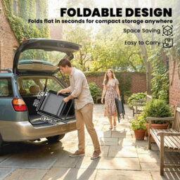 Outsunny Folding Garden Chairs Set Of 2 With High Back, Armrests, Light Grey - thumbnail 5