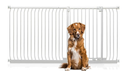 Bettacare Extra Tall Elite Dog Gate, 189Cm - 198Cm, Matt White, Extra Tall 96.8Cm In Height, Pressure Fit Pet Gate - image 1