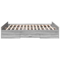 Berkfield Bed Frame With Drawers Without Mattress Grey Sonoma 160X200 Cm - thumbnail 5