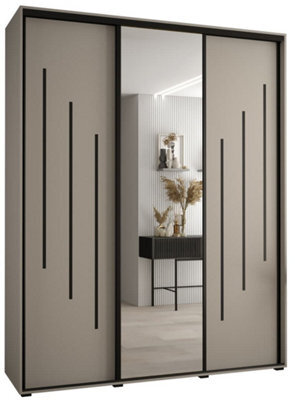 Arte Elegant Dakota Ix Sliding Door Wardrobe 2000mm - Spacious Storage With Mirrored Door, Hanging Rails, And Shelves H2350mm D600mm - image 1