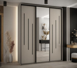 Arte Elegant Dakota Ix Sliding Door Wardrobe 2000mm - Spacious Storage With Mirrored Door, Hanging Rails, And Shelves H2350mm D600mm - thumbnail 2