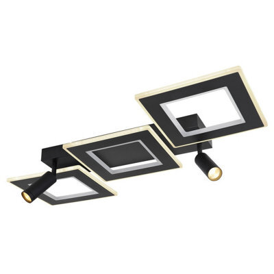 Luminosa Lighting Luminosa Marian 82X56Cm Integrated Led Semi Flush Ceiling Light Matt Black Led Dimmable 2700-6500K Remote Control - image 1