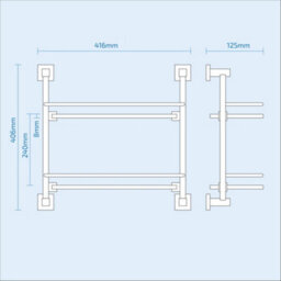Nes Home Double Glass Bathroom Shelf Chrome - thumbnail 2
