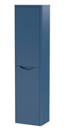 Balterley Dunwood Modern Bathroom 1 Soft Close Door Wall Hung Tall Cabinet, Satin Blue, 356mm - thumbnail 1