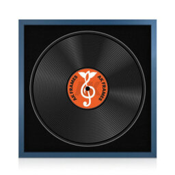 "16X16"" Navy Blue Sleek Vinyl Record Frame With Black Mount For 12 Inch Lp Disc - Ak Frames" - thumbnail 1