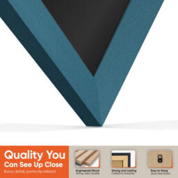 "16X16"" Navy Blue Sleek Vinyl Record Frame With Black Mount For 12 Inch Lp Disc - Ak Frames" - thumbnail 3