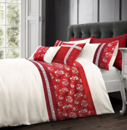Intimates Red Geneva Duvet Cover And Pillowcase Set Single