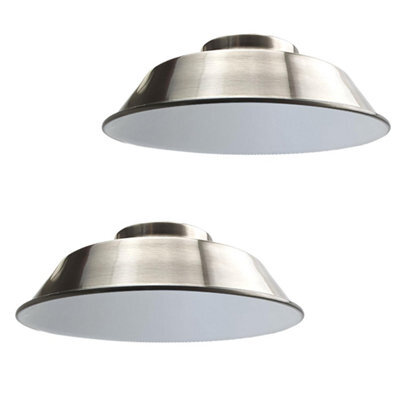 Satin Nickel Metal Ceiling Light Shade 22Cm Easy Fit Pendant Lamp For Bedroom, Hallway & Cafe Pack Of 2 - image 1