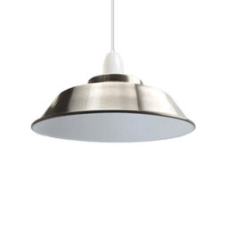 Satin Nickel Metal Ceiling Light Shade 22Cm Easy Fit Pendant Lamp For Bedroom, Hallway & Cafe Pack Of 2 - thumbnail 4