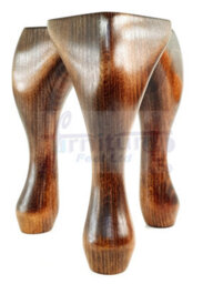 L&F Queen Anne Wooden Legs Chestnut Wash 150mm High Set Of 4 Replacement Furniture Feet Chairs Sofas Footstools (Self Fixed) - thumbnail 5