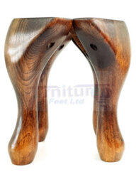 L&F Queen Anne Wooden Legs Chestnut Wash 150mm High Set Of 4 Replacement Furniture Feet Chairs Sofas Footstools (Self Fixed) - thumbnail 4