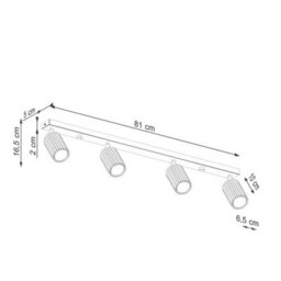 Luminosa Lighting Luminosa Karbon Ceiling Spotlight Bar Pink 4X Gu10 - thumbnail 7