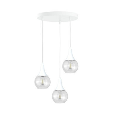 Luminosa Lighting Luminosa Lacrima Cluster Pendant Ceiling Light White Transparent Glass Shade 3X E27 - image 1