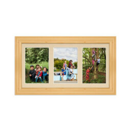 AK Frames 40X20Cm Light Oak Classic Multi Photo Frame With Ivory Mount - Holds 3 Apertures (3X) 6X4 Photos - thumbnail 1