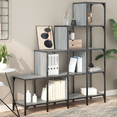 Berkfield Bookcase Grey Sonoma 122X30X132 Cm Engineered Wood And Metal - image 1