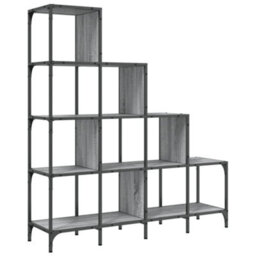 Berkfield Bookcase Grey Sonoma 122X30X132 Cm Engineered Wood And Metal - thumbnail 7