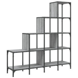 Berkfield Bookcase Grey Sonoma 122X30X132 Cm Engineered Wood And Metal - thumbnail 2