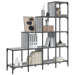 Berkfield Bookcase Grey Sonoma 122X30X132 Cm Engineered Wood And Metal - thumbnail 4