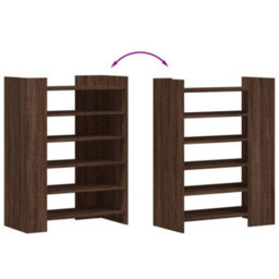 Berkfield Shoe Cabinet Brown Oak 74.5X37.5X100 Cm Engineered Wood - thumbnail 7