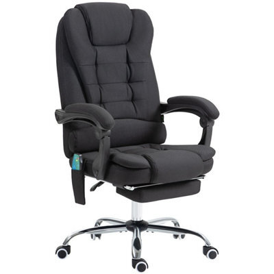 Heated Vibration Massage Office Chair With Footrest,black - image 1