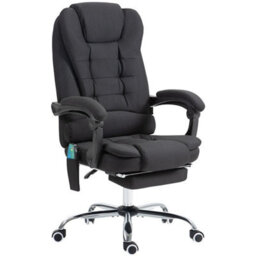 Heated Vibration Massage Office Chair With Footrest,black - thumbnail 1