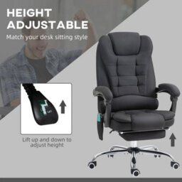 Heated Vibration Massage Office Chair With Footrest,black - thumbnail 3