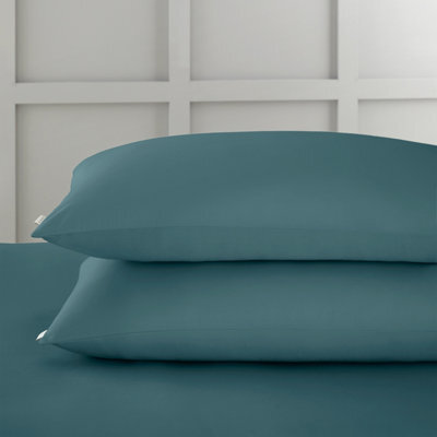 Bianca 400 Thread Count Cotton Sateen Standard Pillowcase Pair Teal Green - image 1