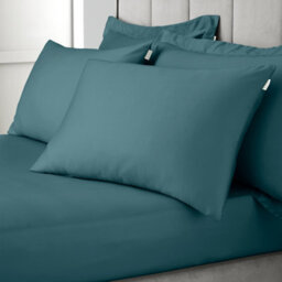 Bianca 400 Thread Count Cotton Sateen Standard Pillowcase Pair Teal Green - thumbnail 2