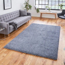 Slate Grey Plain Shaggy Easy To Clean Modern Polypropylene Rug For Living Room Bedroom And Dining Room-160Cm X 220Cm - thumbnail 1
