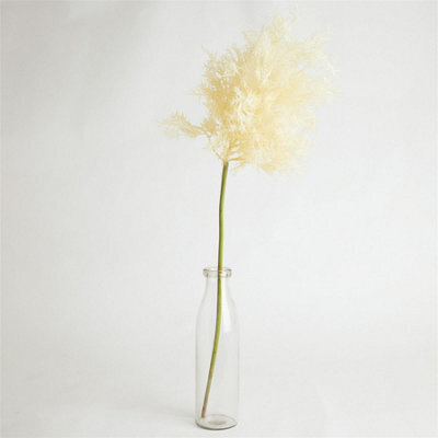 Bloom Artificial Single Tall Ivory Flowering Smoke Bush Spray Stem - Faux Fake Silk Flower Indoor Home Floral Decoration - L86Cm