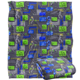 Teenage Mutant Ninja Turtles: Mutant Mayhem Sewer Tech Silky Patterned Supersoft Blanket Multicoloured (152Cm X 127Cm) - thumbnail 2