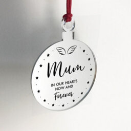 Red Ocean Mum Memorial Gift Mirror Acrylic Christmas Tree Decoration - thumbnail 4