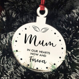Red Ocean Mum Memorial Gift Mirror Acrylic Christmas Tree Decoration - thumbnail 6