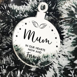 Red Ocean Mum Memorial Gift Mirror Acrylic Christmas Tree Decoration