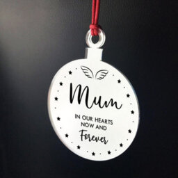 Red Ocean Mum Memorial Gift Mirror Acrylic Christmas Tree Decoration - thumbnail 2