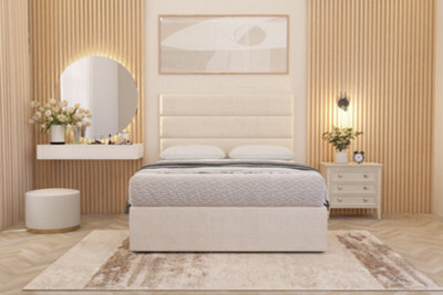 Somnior Beds Somnior Chambery Ivory Plush Hybrid Pocket Sprung Orthopaedic Divan Bed Set With Upholstered Headboard - image 1