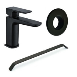 Plum&clay Denver Gloss White Freestanding Vanity Unit & Basin Set With Black Tap & Handles (W)615mm (H)850mm - thumbnail 7