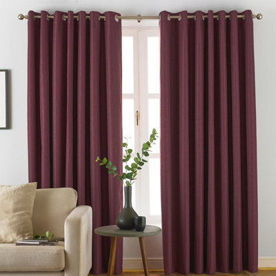 furn. Furn Moon Premium Thermal Blackout Eyelet Curtain Pair Berry (W)168Cm X (D)137Cm - image 1