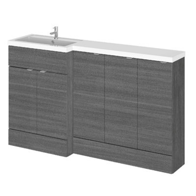 Hudson Reed Fusion 1500mm Left-Hand Vanity Unit & Basin - Anthracite Gloss And Matt - image 1