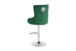 Hygrad Built to Survive Set Of 2 Luxury Velvet Bar Stools With Lion Knocker Back Rest Padded Breakfast Bar Stools - thumbnail 2