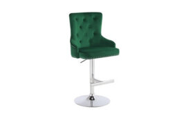 Hygrad Built to Survive Set Of 2 Luxury Velvet Bar Stools With Lion Knocker Back Rest Padded Breakfast Bar Stools - thumbnail 1