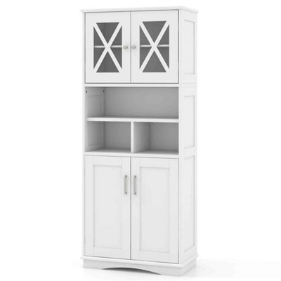 Tall Bathroom Cabinet Large Floor Storage Cabinet-White - image 1