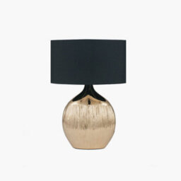 Pacific Lifestyle Gold Textured Ceramic Table Lamp With Black Shade - thumbnail 2